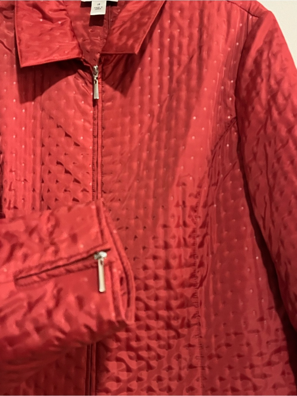 Talbots Plus Size 18 Red Long Sleeve Zip LIGHTWEIGHT Jacket - Picture 6 of 8